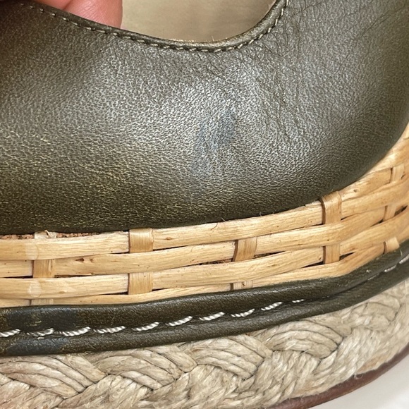 PALOMA BARCELO Platform
Leather Wicker Wedge Sandals
37 Olive/Brown Ankle Strap - Picture 9 of 16